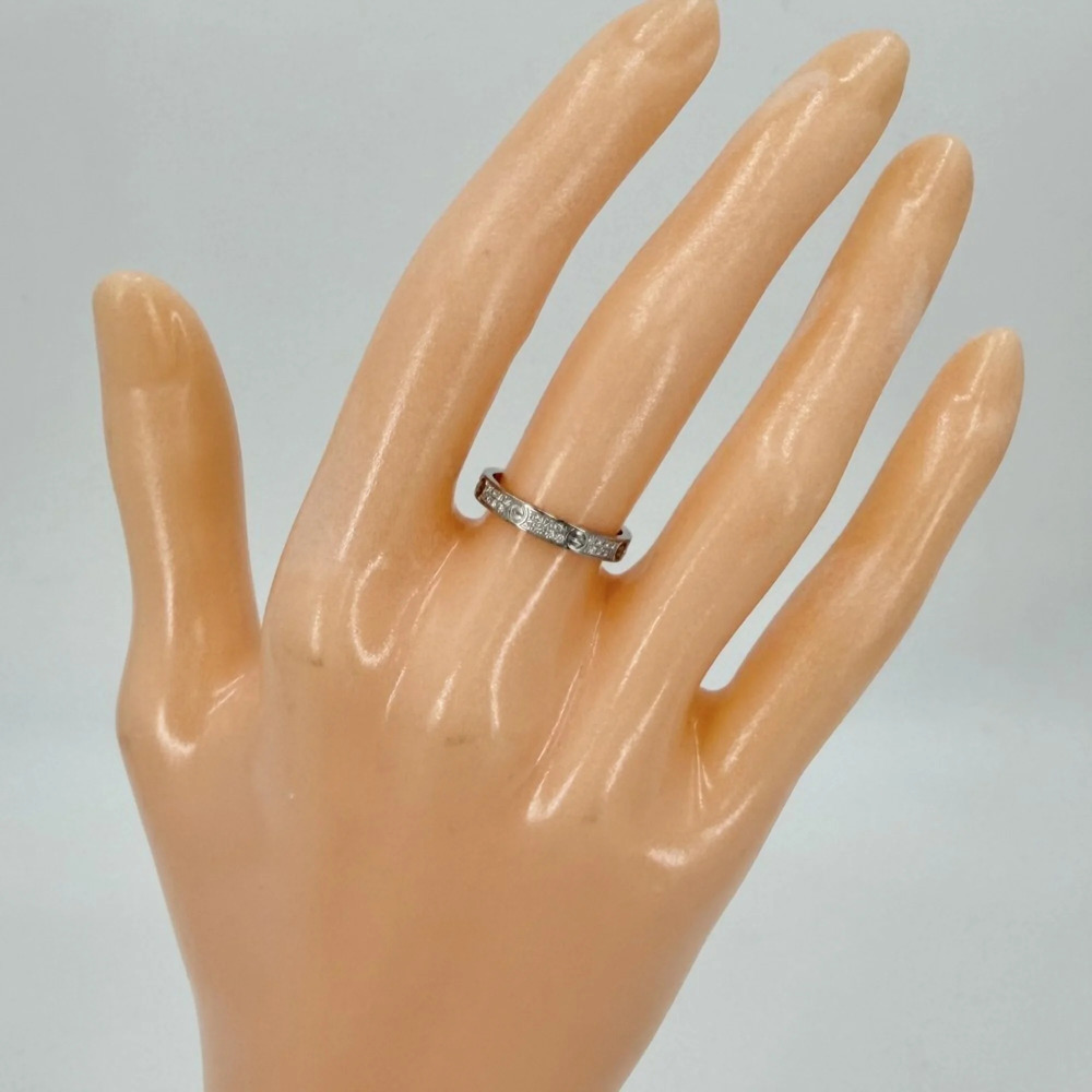 CARTIER 18k Silver Diamond Love Ring - Picture 2 of 8